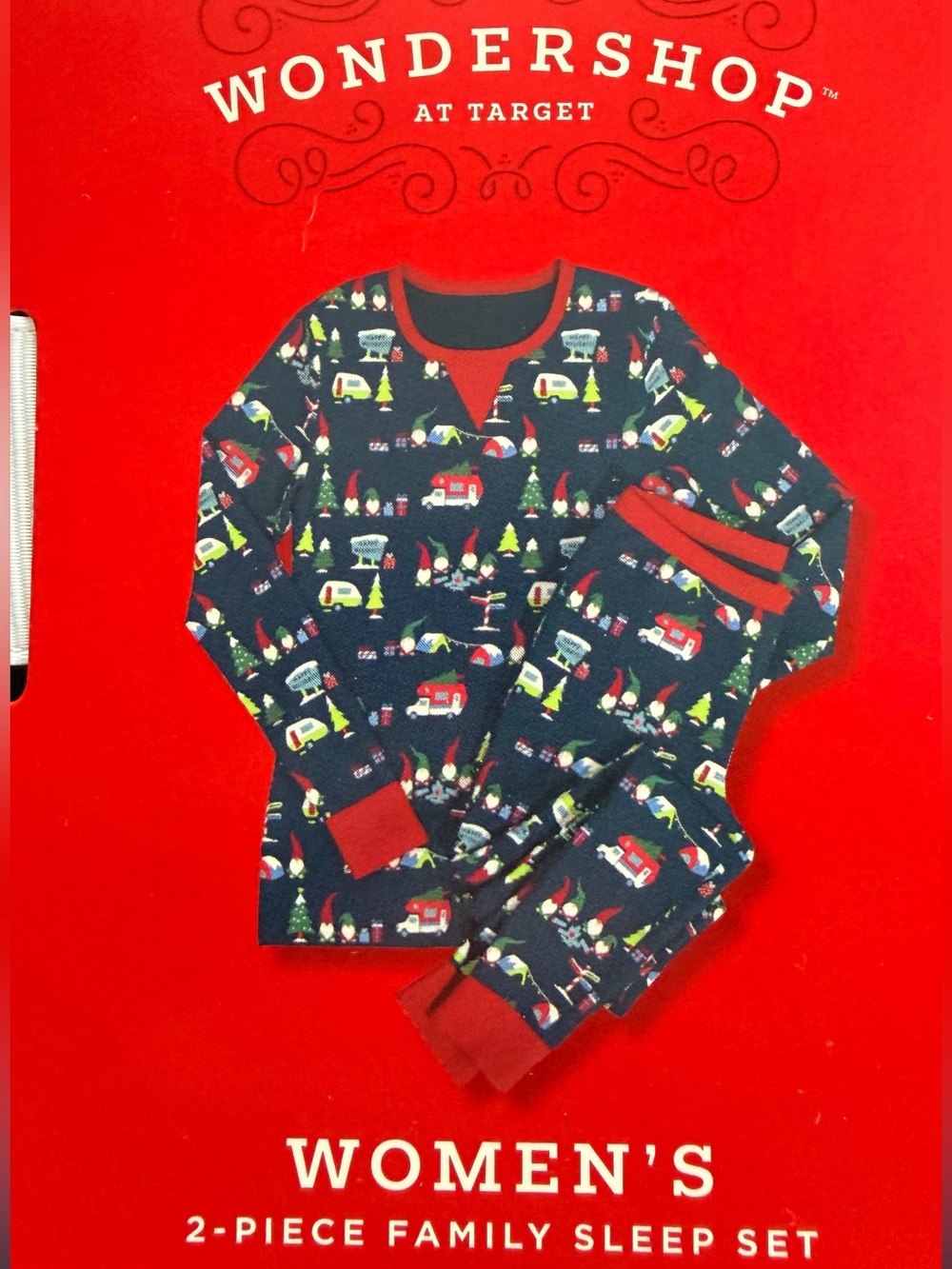 NEW Wondershop Women’s Navy & Red Holiday Camper Print Pajama Set